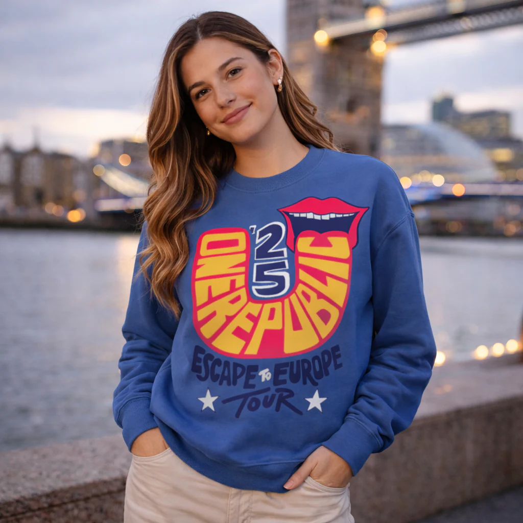 Blue "Escape To Europe" Crew Sweatshirt - Image 3