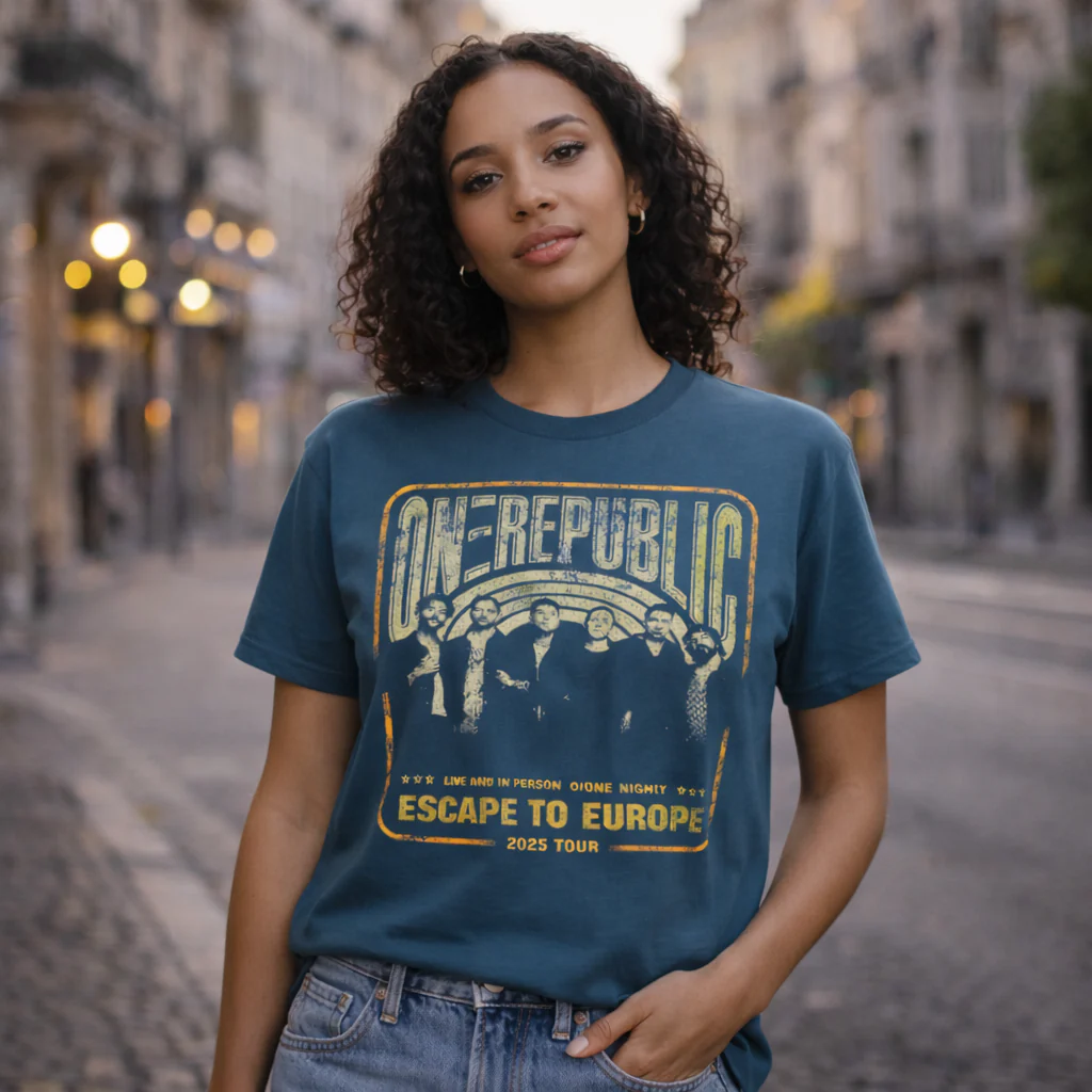Blue "Escape To Europe" Tour Shirt - Image 3